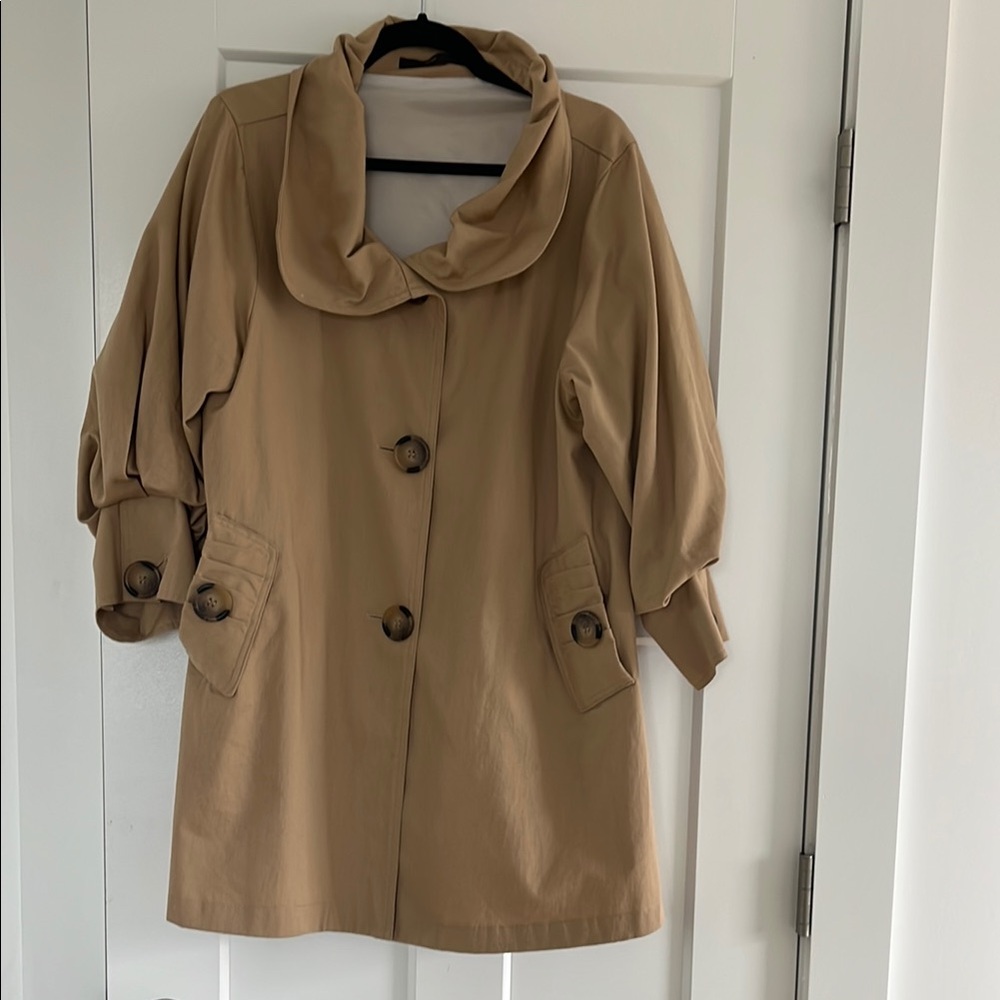 Tan Women's Jacket with Button Details